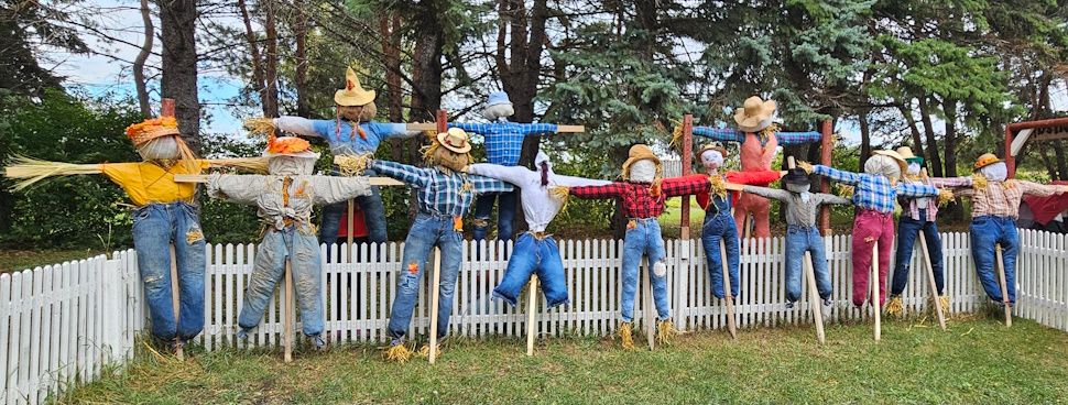 The Wild Willows at work building scarecrows. Photos provided.