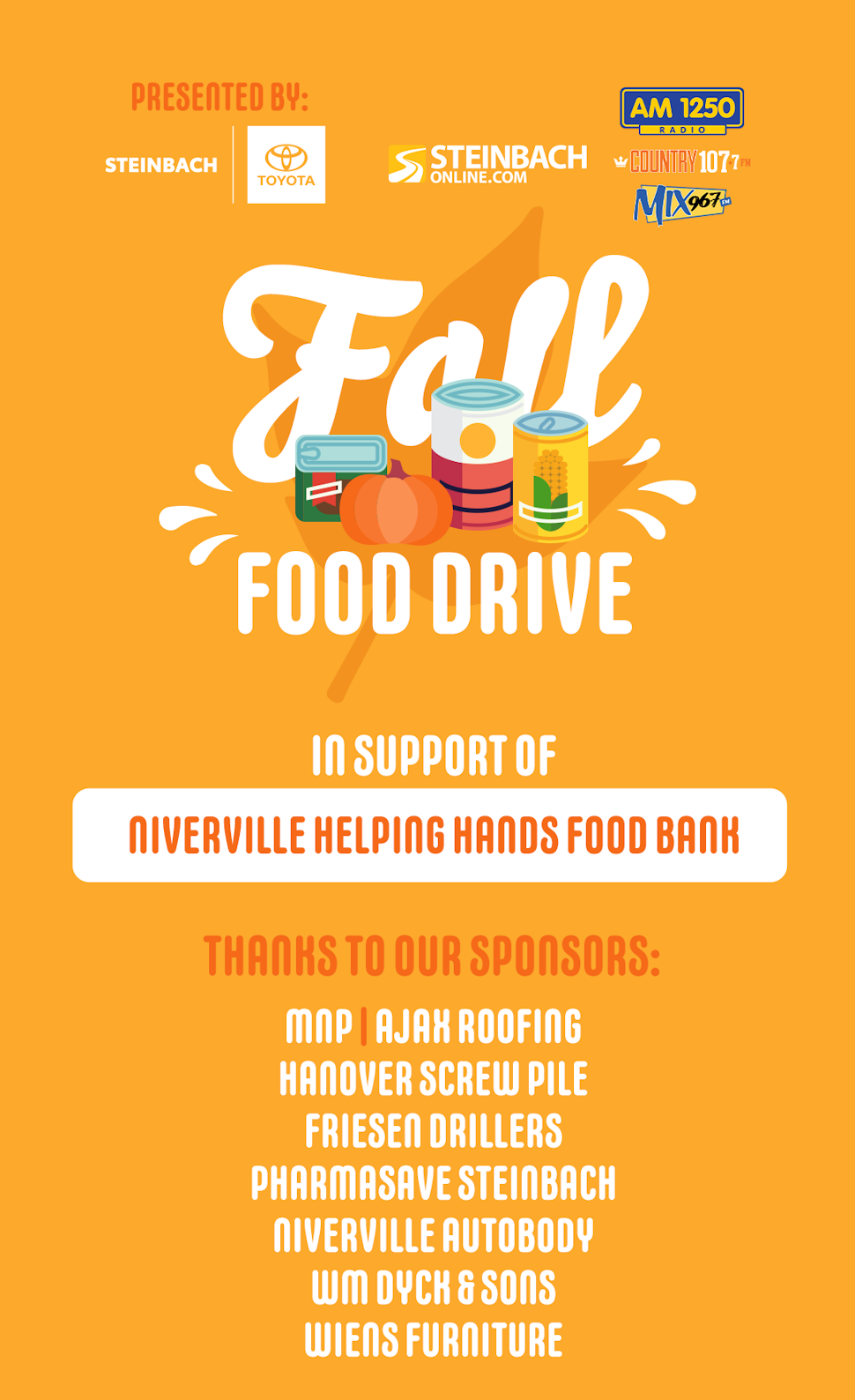 Fall Food Drive niverville poster