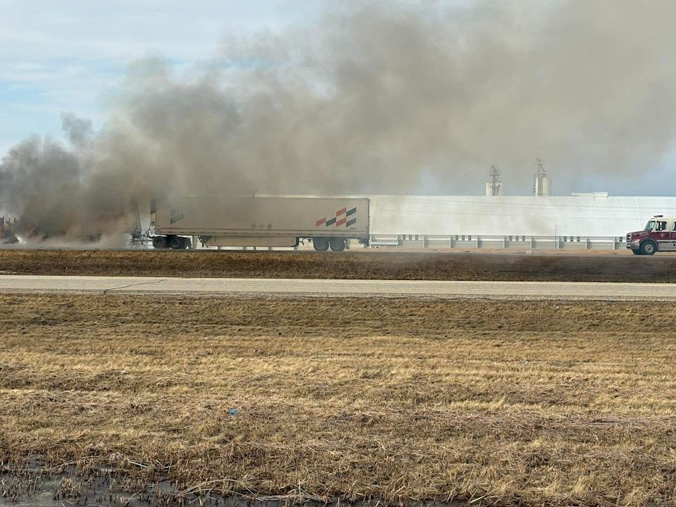 Firefighters combat exploding paint cans during Trans-Canada semi call ...
