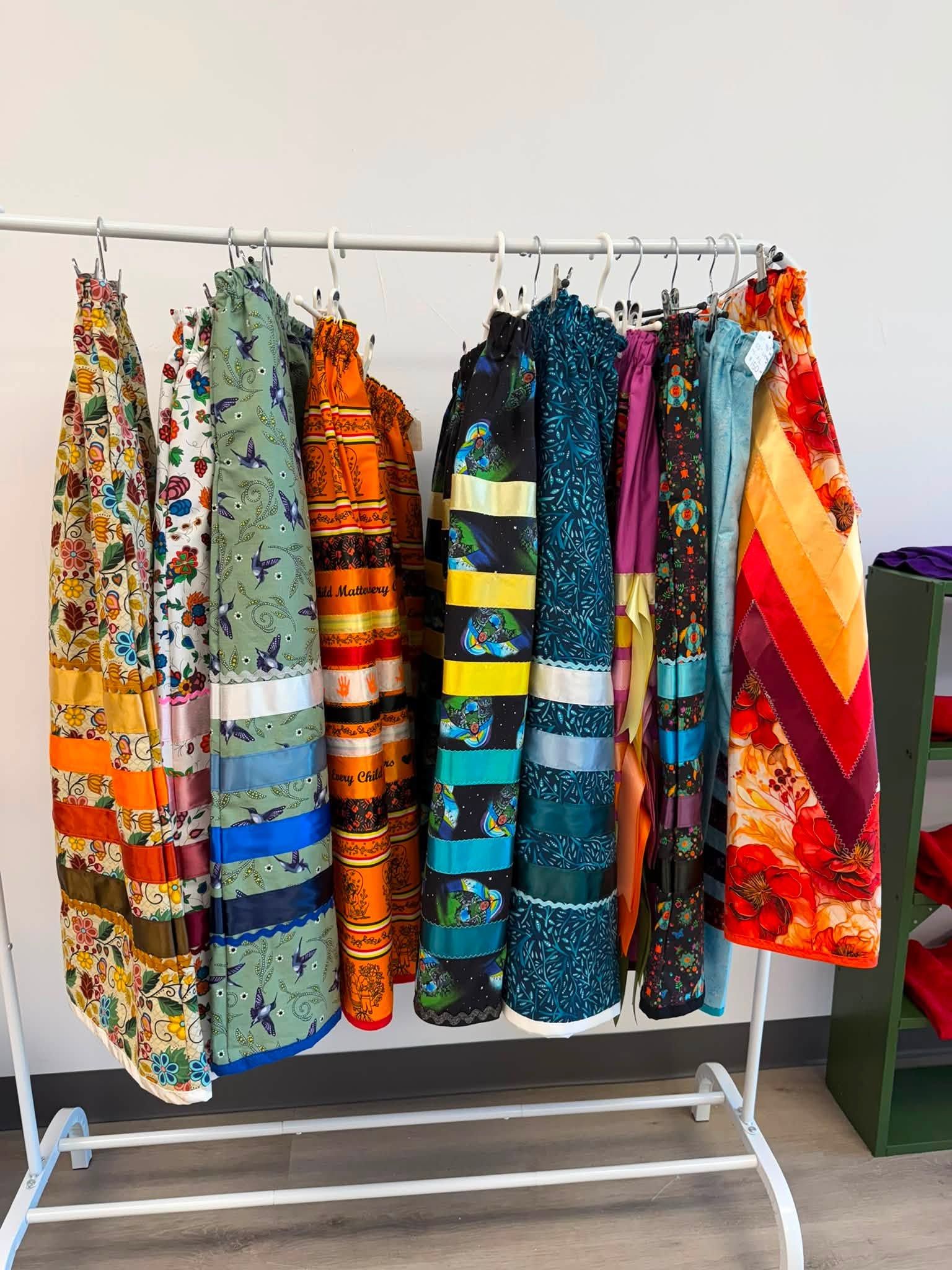 Ribbon skirts on display