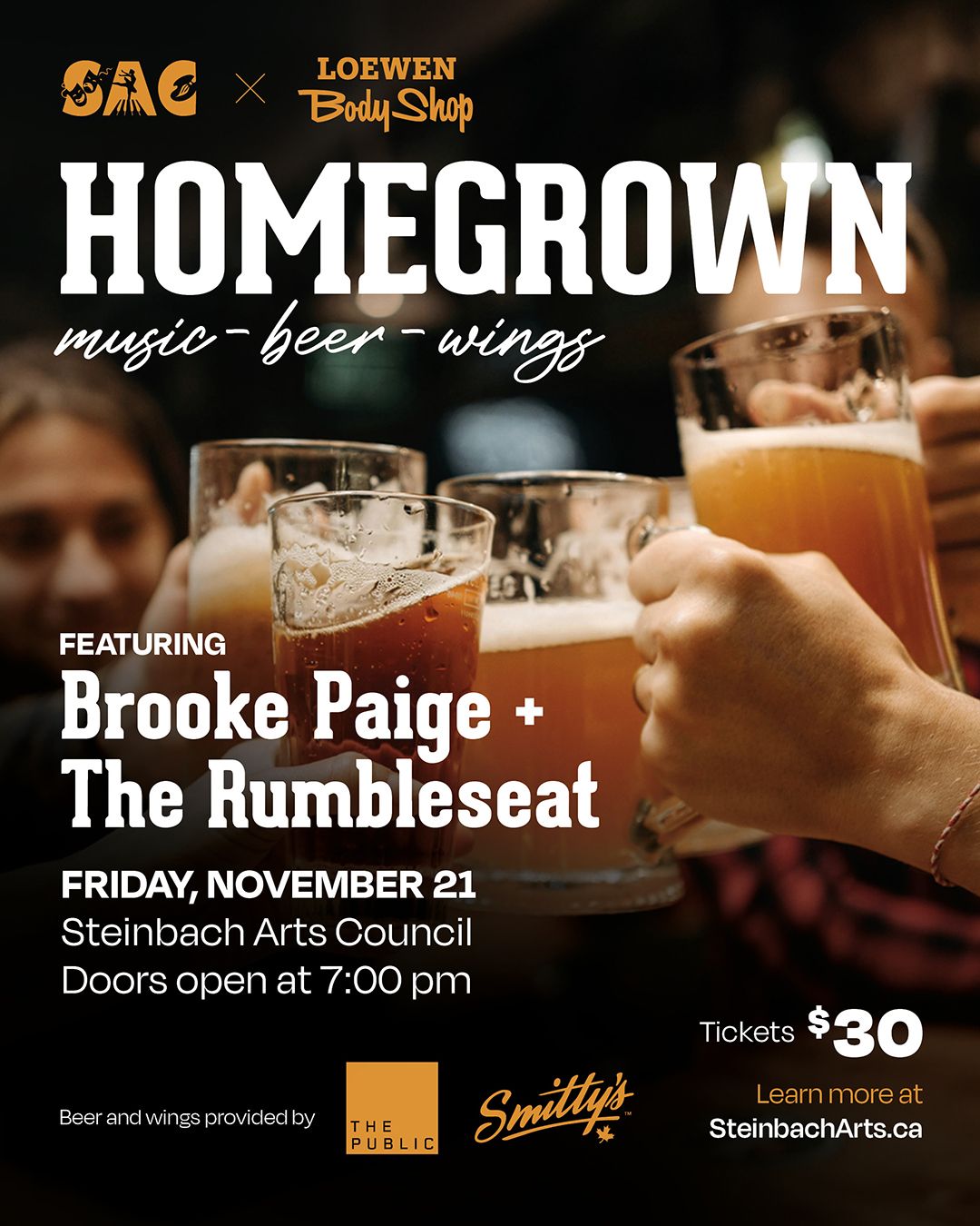 Event poster provided by Steinbach Arts Council