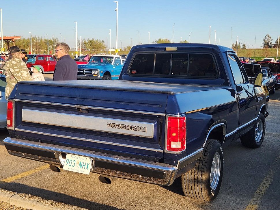 Under the Hood of this nearly all original Dodge Ram D150 Big Horn ...