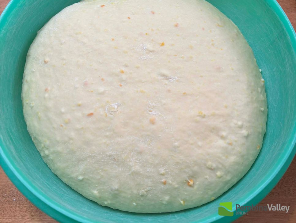 submitted photo: once the citrus mix is folded into the dough, let it rise