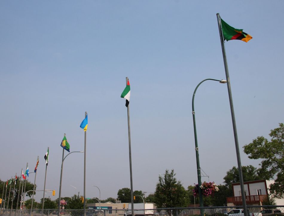 The flags raised on Thursday representing many different cultures in PLPSD
