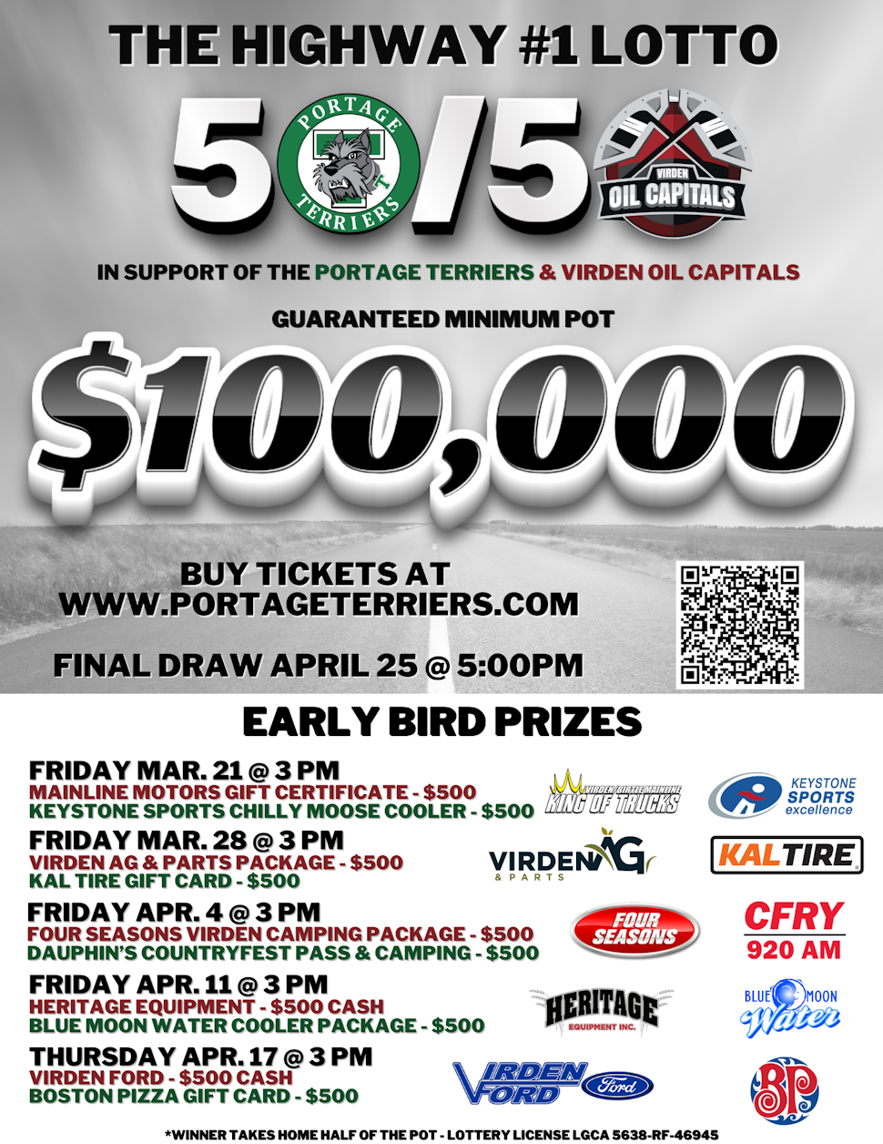 Terriers & Oil Capitals launch largest 50/50 in team history -  PortageOnline.com - Local news, Weather, Sports, Free Classifieds and Job  Listings