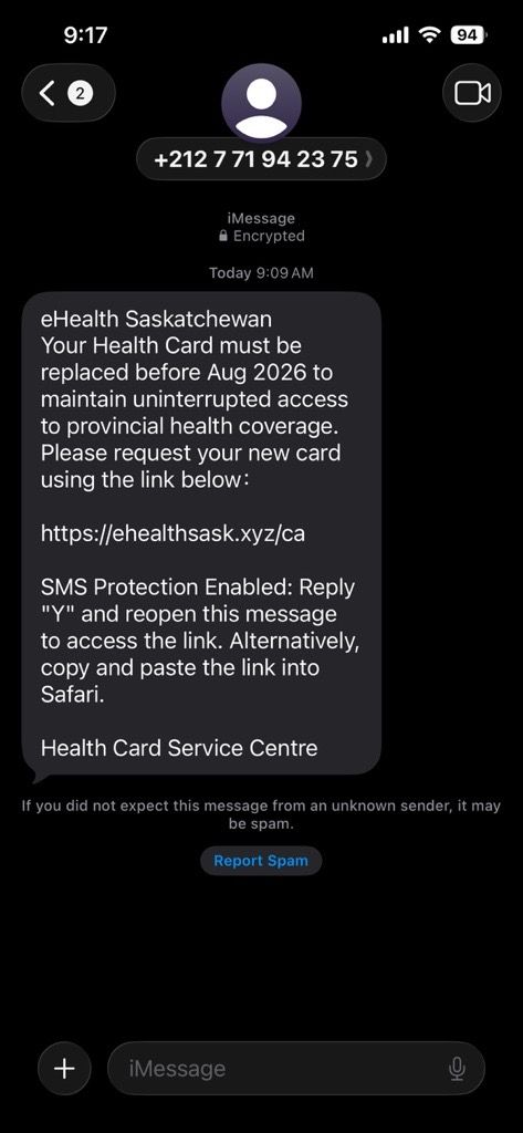 Sask eHealth warns against targeted scams ahead of health card renewal ...