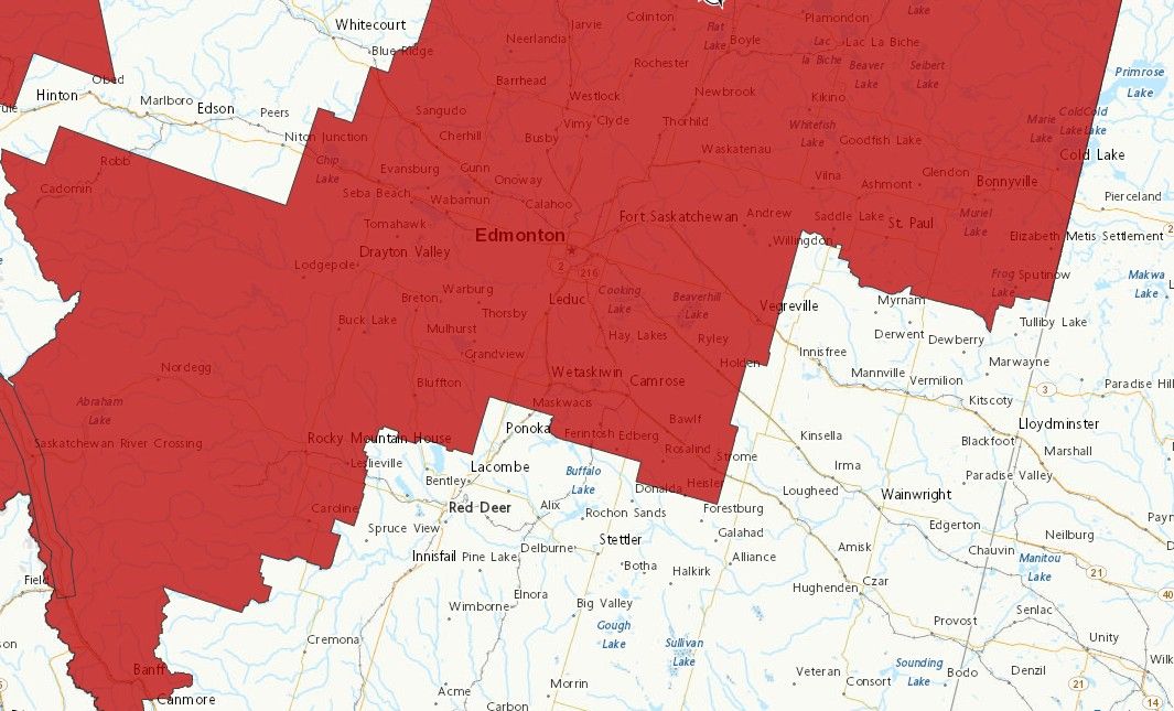 Snowfall warning in effect for Rimbey, and Rocky Mountain House areas ...