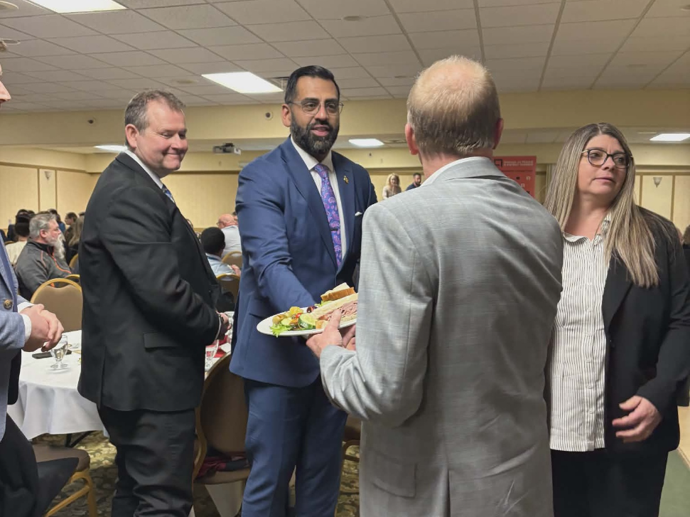 PC Opposition Leader Obby Khan at the State of Manitoba event held in Portage la Prairie