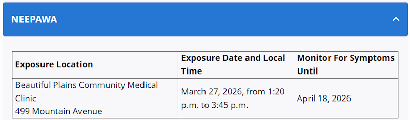 Measles Update #100 - Boundary Trails, Westman locations to be aware of ...