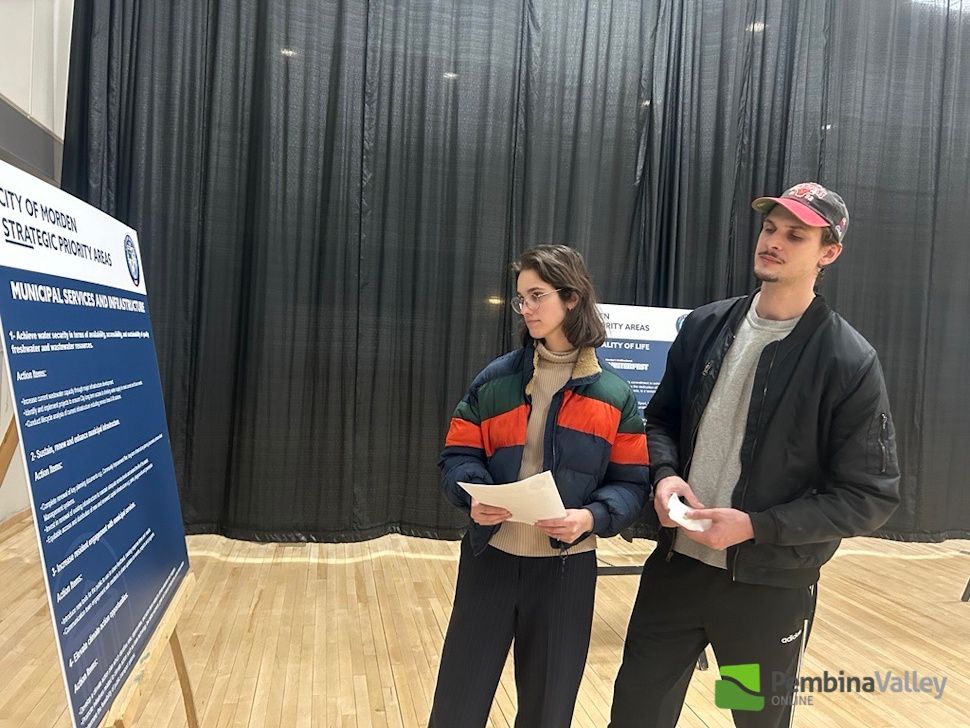 citizens read the storyboards that explain Morden's strategic plan