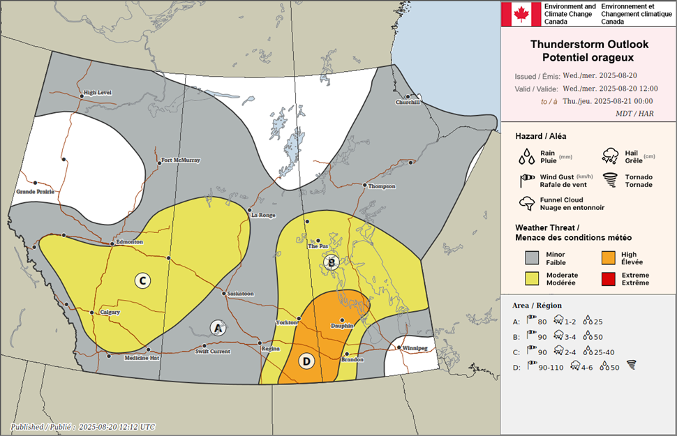 Hail, damaging winds expected as severe storms move across Prairies ...
