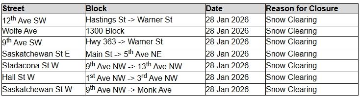 Snow clearing and water main repairs taking place across Moose Jaw ...