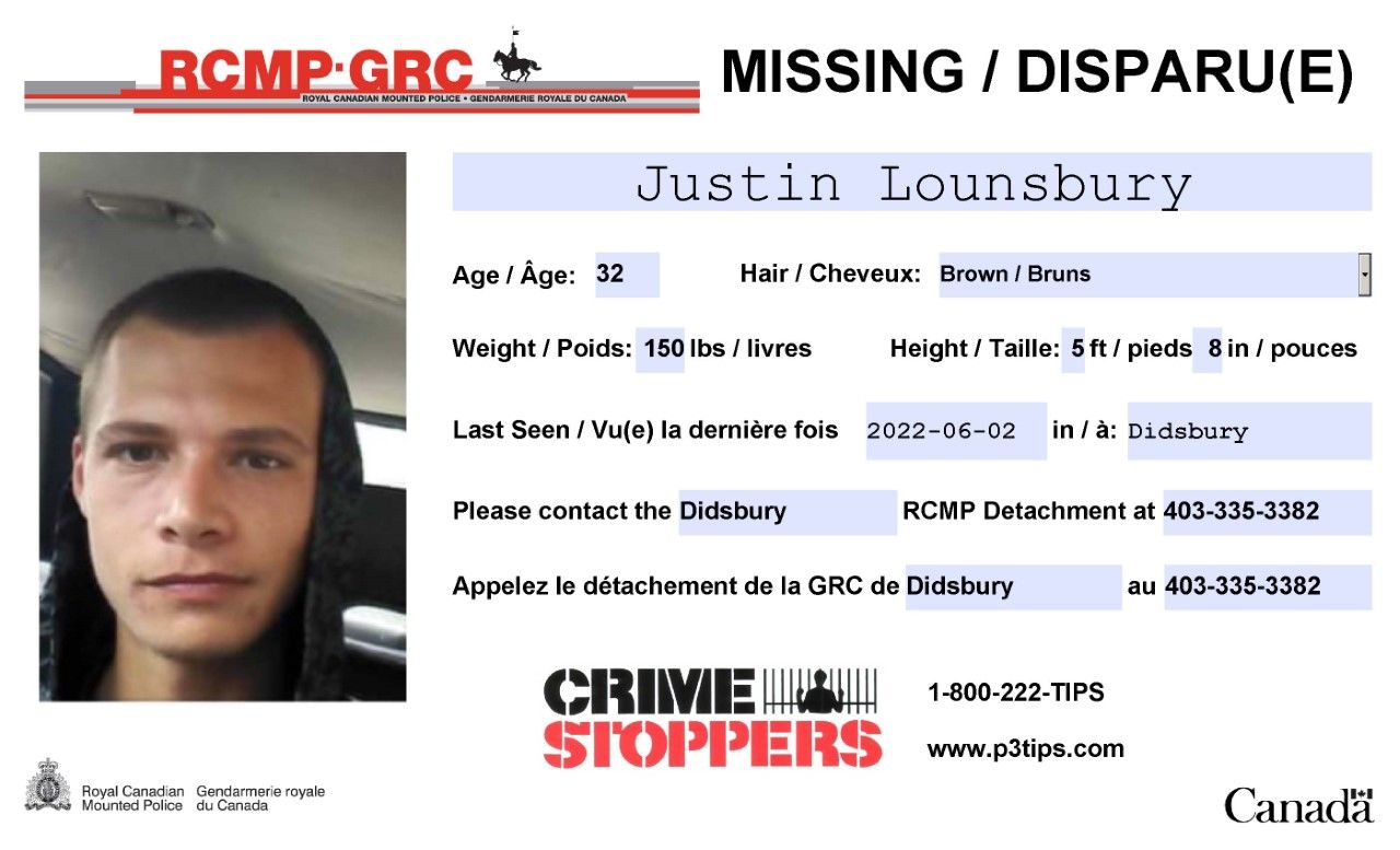Update: RCMP looking for missing 32-year-old Didsbury man ...